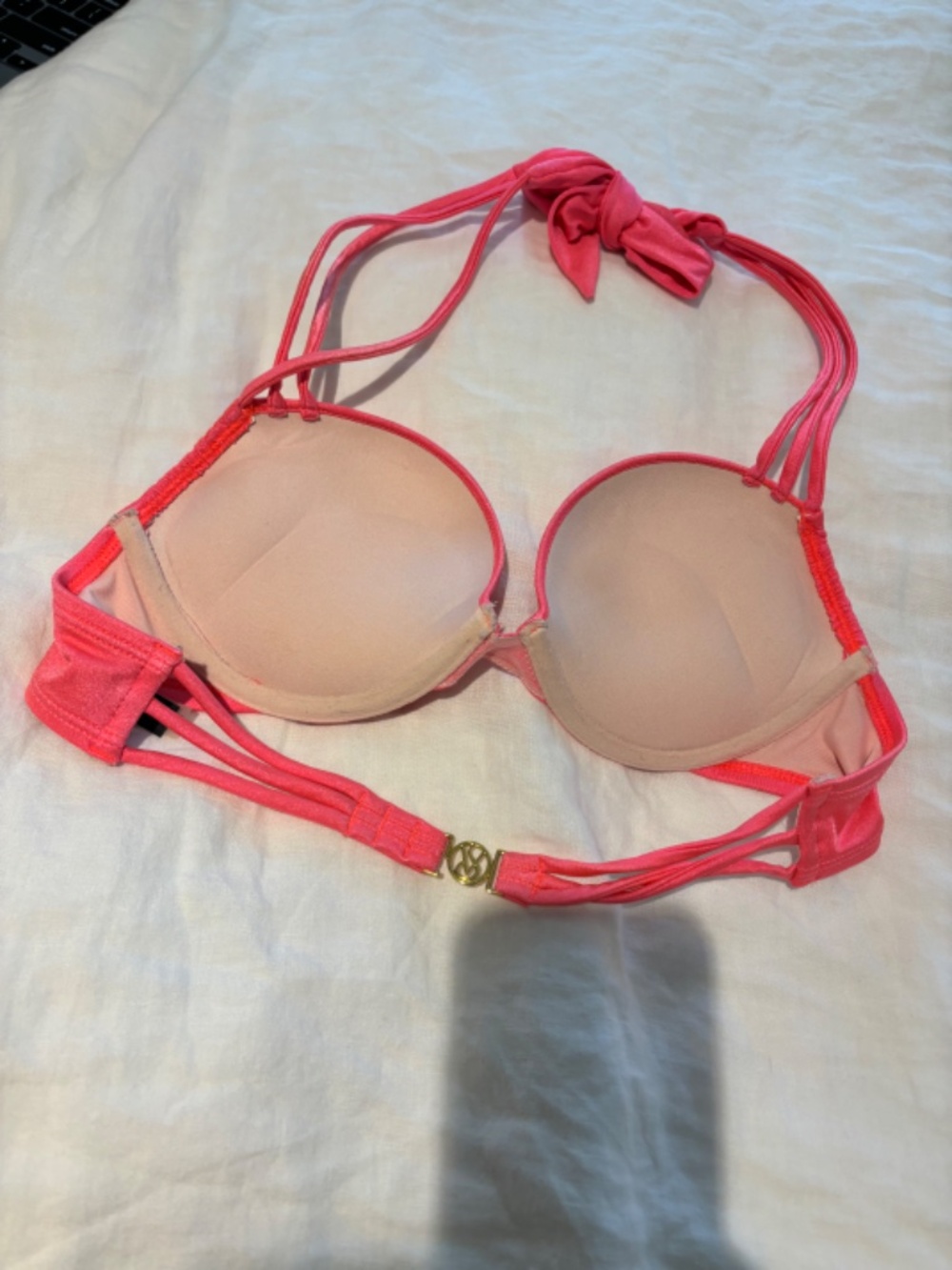 Victoria’s Secret Coral Pink Push Up Bikini Set 34A TOP Medium BOTTOM - Picture 4 of 14